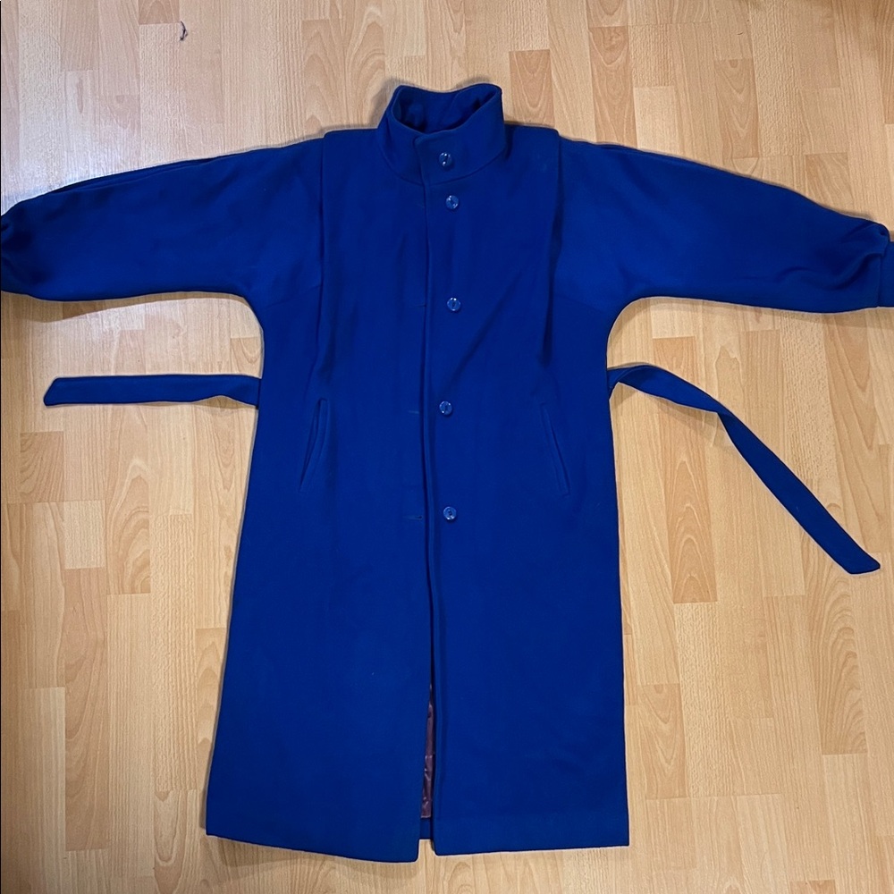 Vintage Electré Paris Blue Wool Coat, made in Canada 🍁